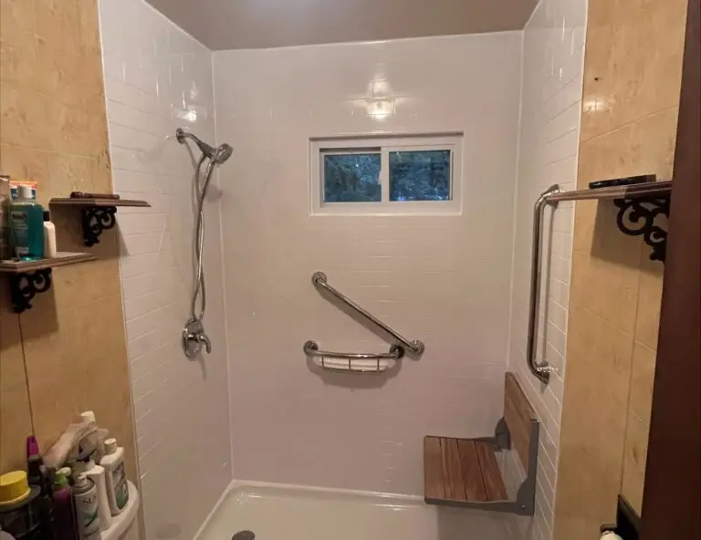 white acrylic shower