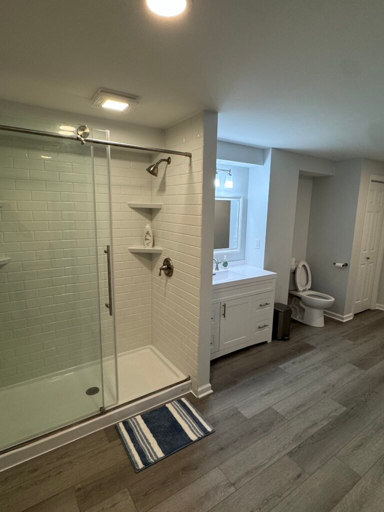 new basement batroom install