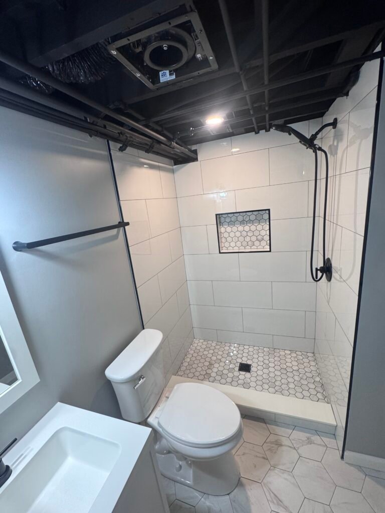 basement walk-in shower
